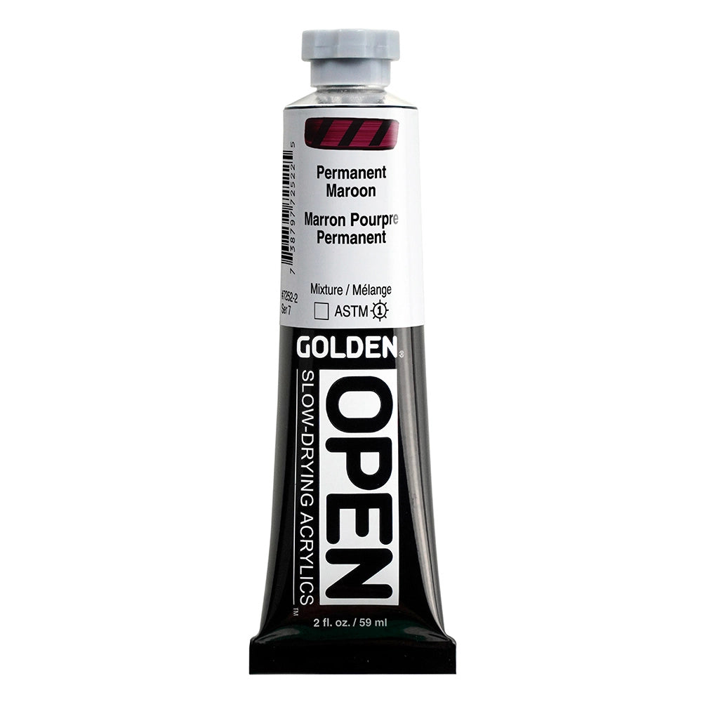 Golden OPEN Acrylic Permanent Maroon, 2 oz (59 ml) tube