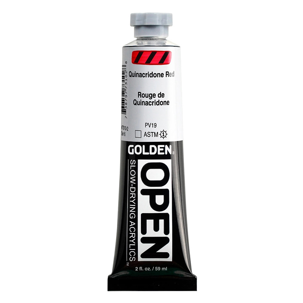 Golden OPEN Acrylic Quinacridone Red, 2 oz (59 ml) tube