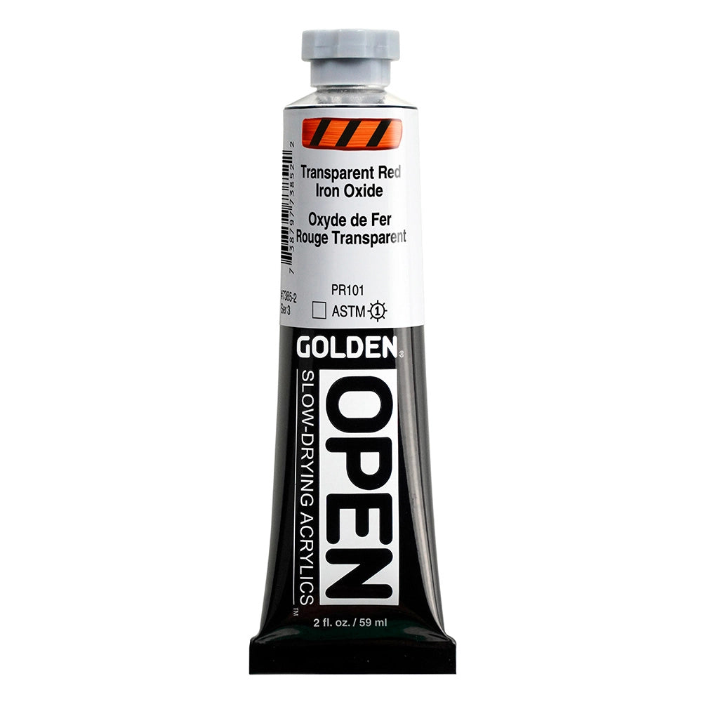 Golden OPEN Acrylic Transparent Red Iron Oxide, 2 oz (59 ml) tube
