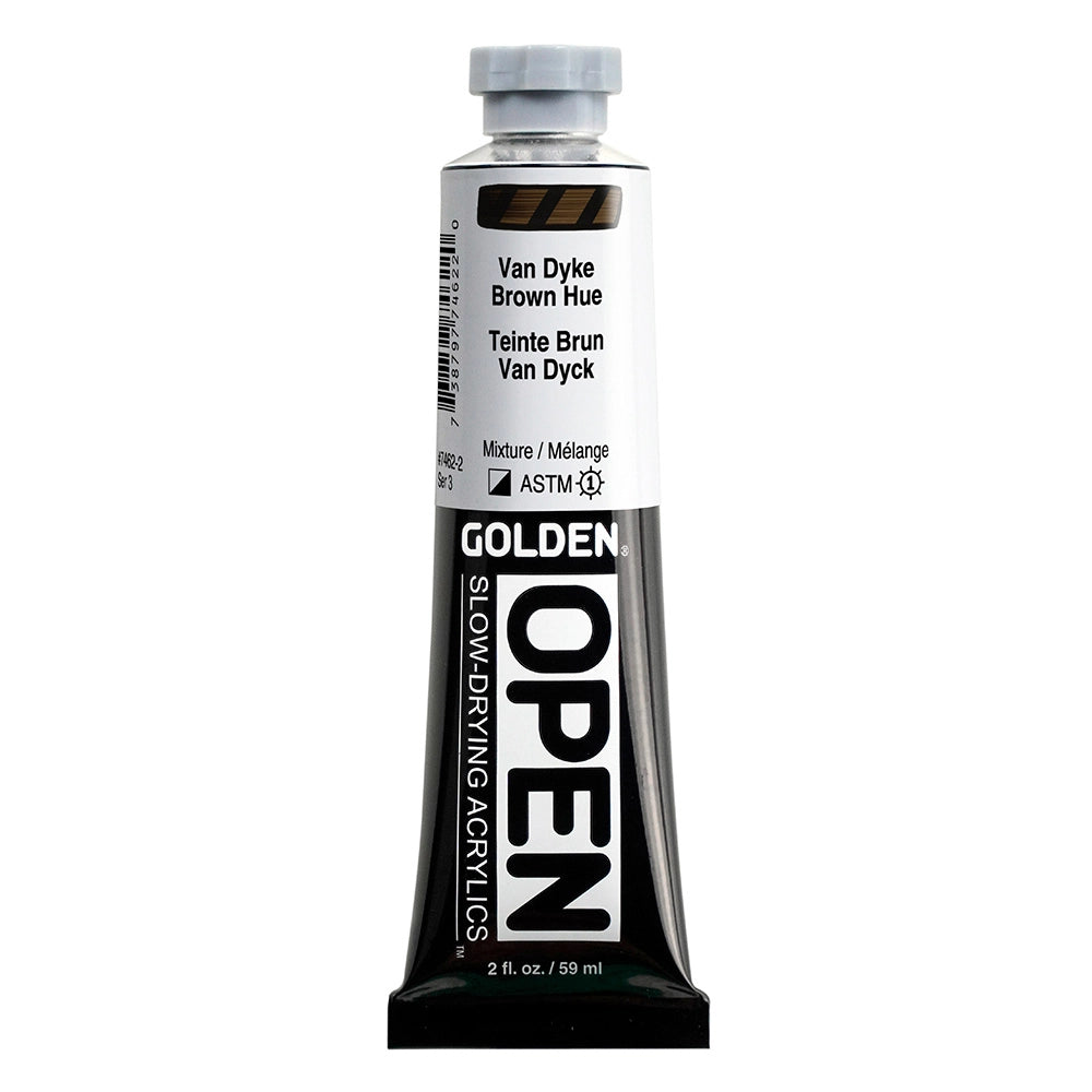 Golden OPEN Acrylic Van Dyke Brown Hue, 2 oz (59 ml) tube