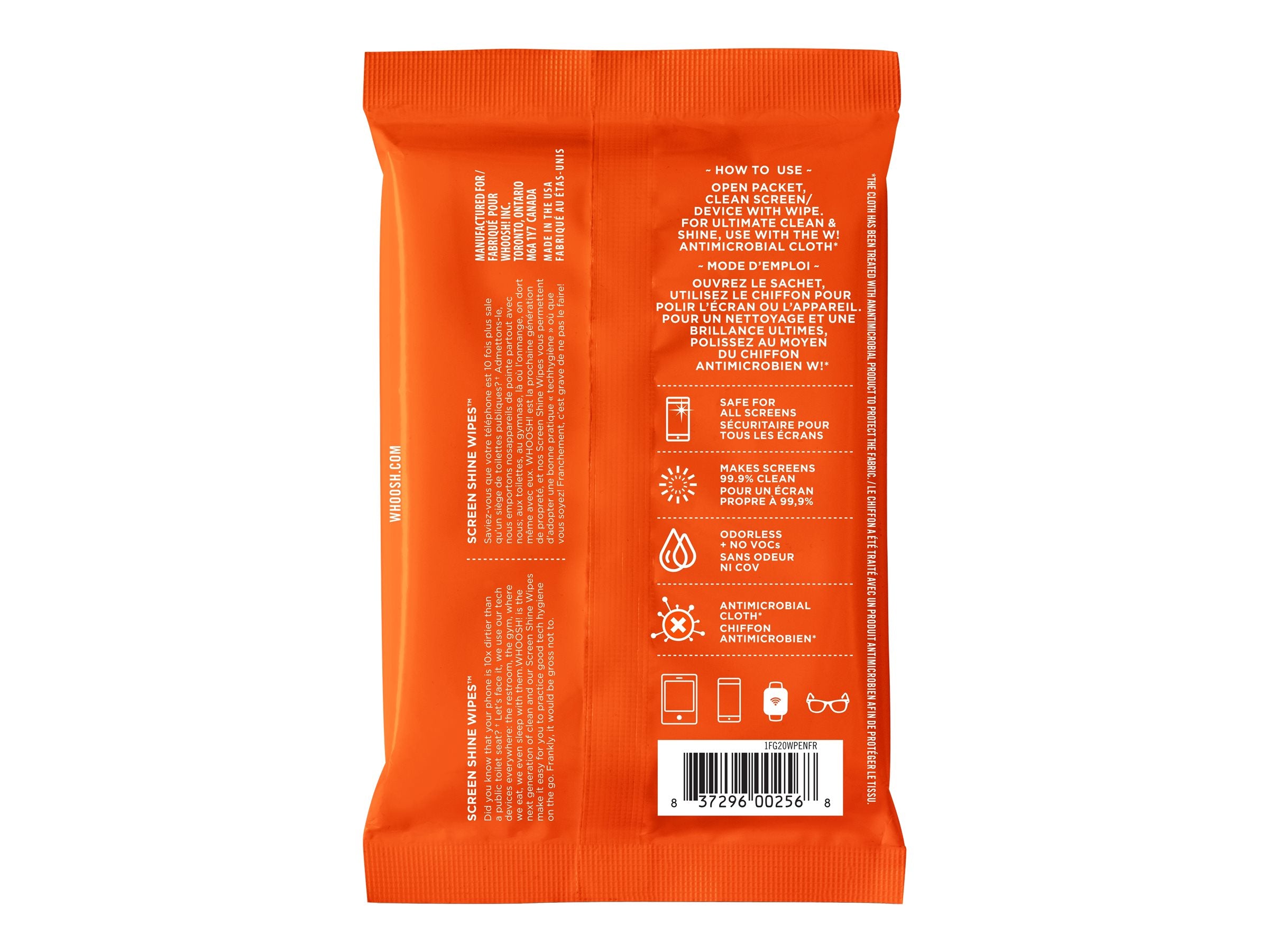 WHOOSH SCREEN WIPES 20/PK