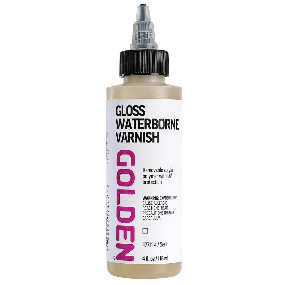 Golden Waterborne Varnish with UVLS – 4 oz (118 ml)