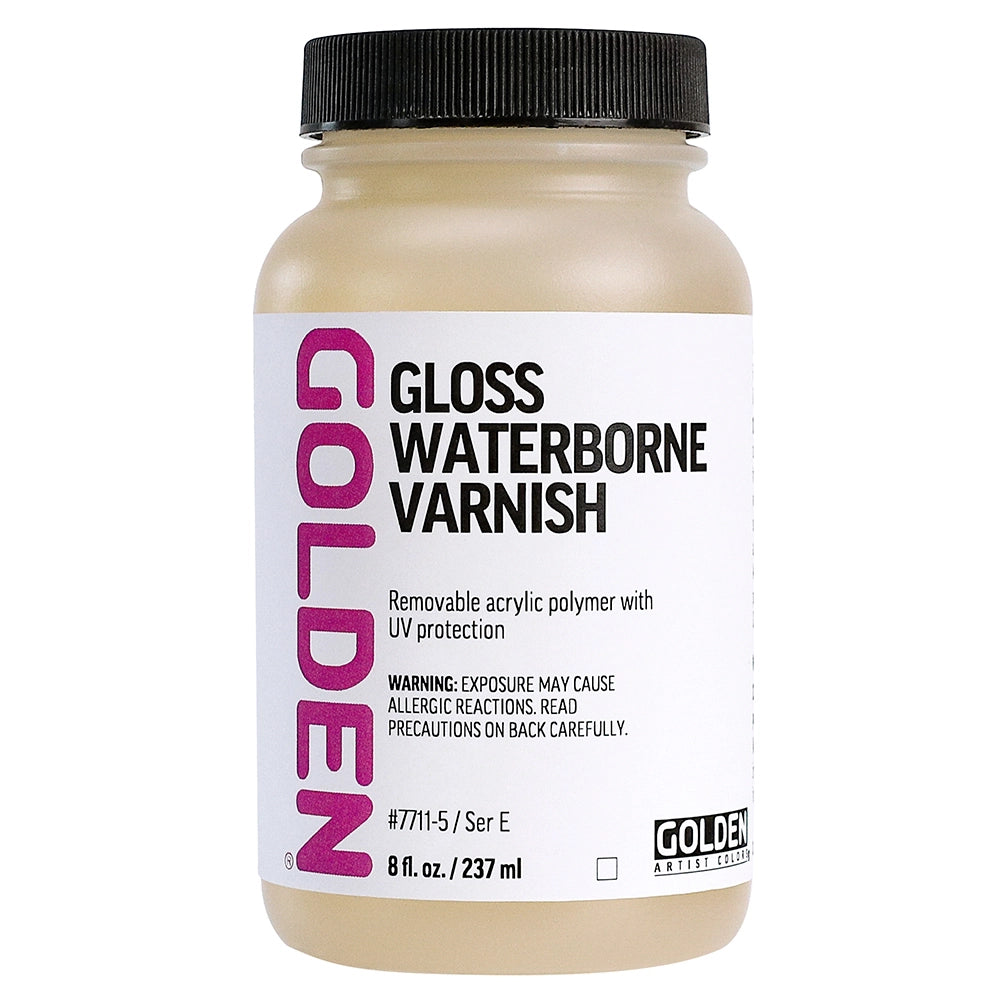 Golden Waterborne Varnish with UVLS – 8 oz (237 ml)