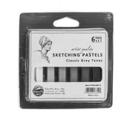Drawing Pastels 6pk Greyscale
