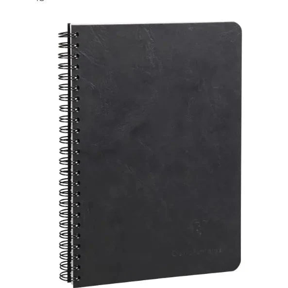 Age-Bag Wirebound Notebook  -Black- A5. 100 pages 5.8x8.3in 5/5 Grid Paper