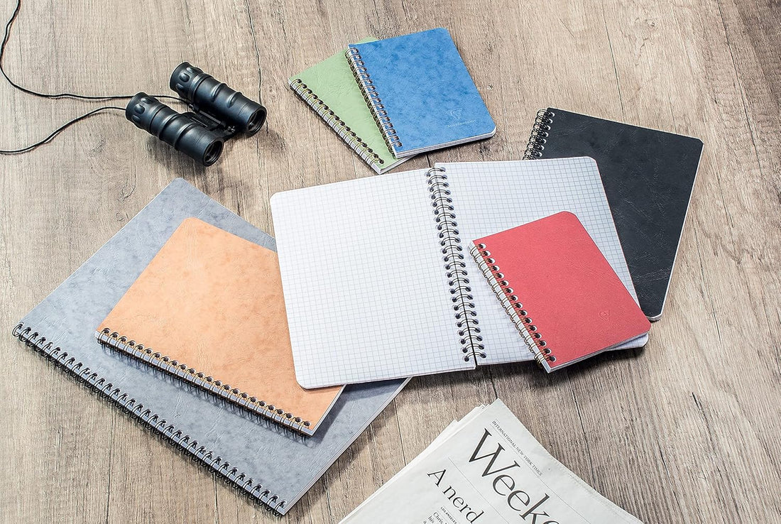 Age-Bag Wirebound Notebook  -Black- A5. 100 pages 5.8x8.3in 5/5 Grid Paper