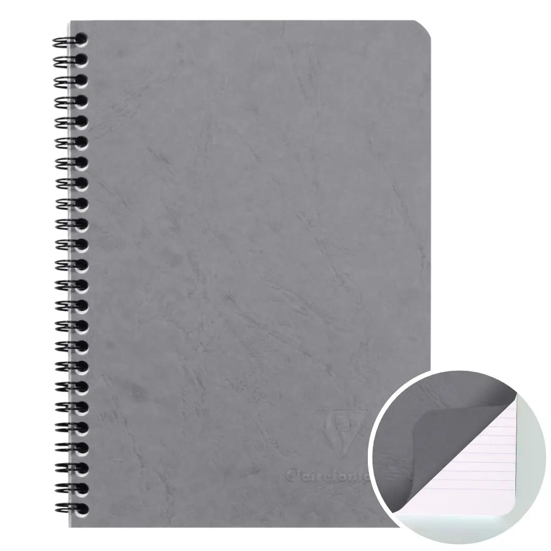 Age-Bag Wirebound Notebook Lined -Grey- A5. 100 pages 5.8x8.3in