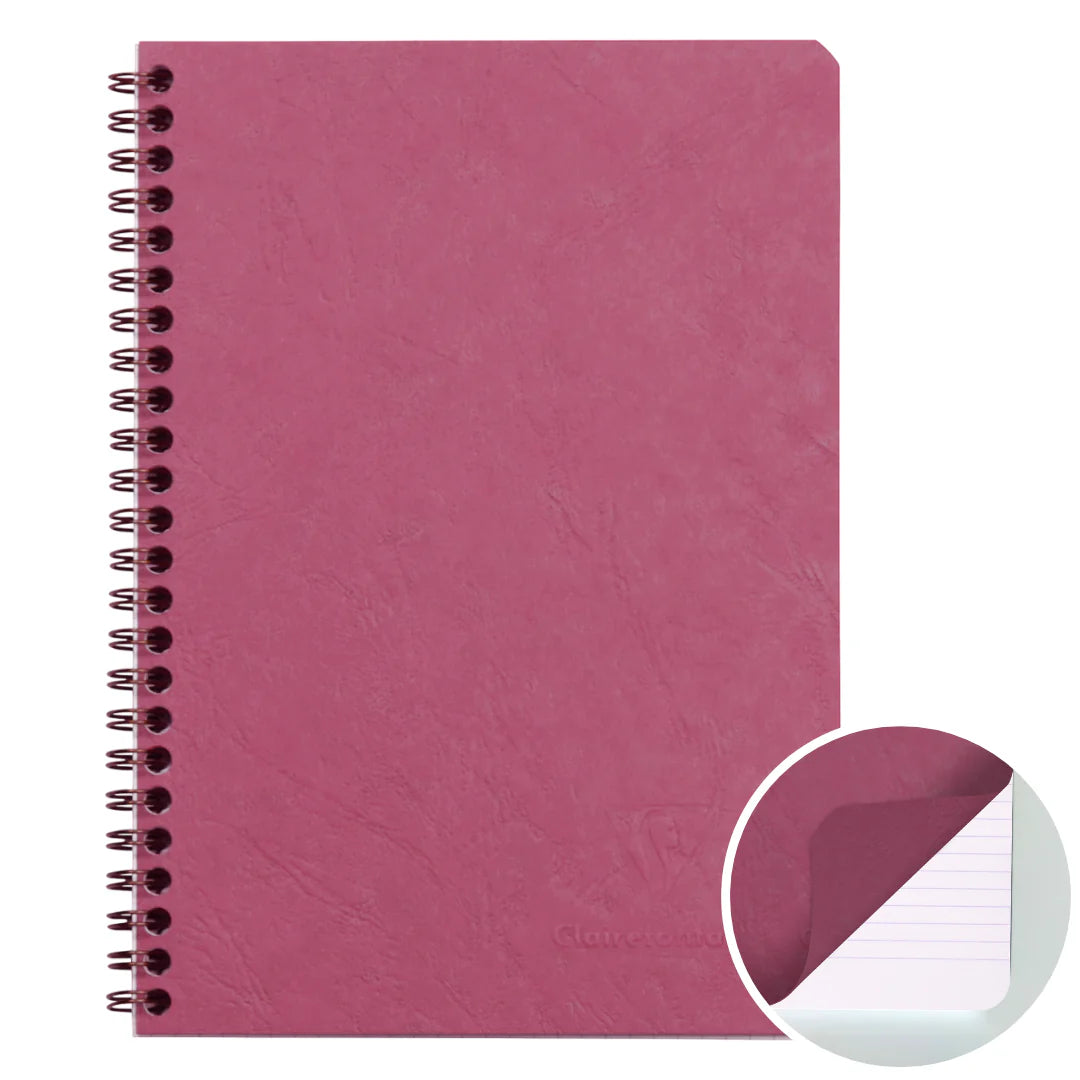 Age-Bag Wirebound Notebook Lined -Pink- A5. 100 pages 5.8x8.3in