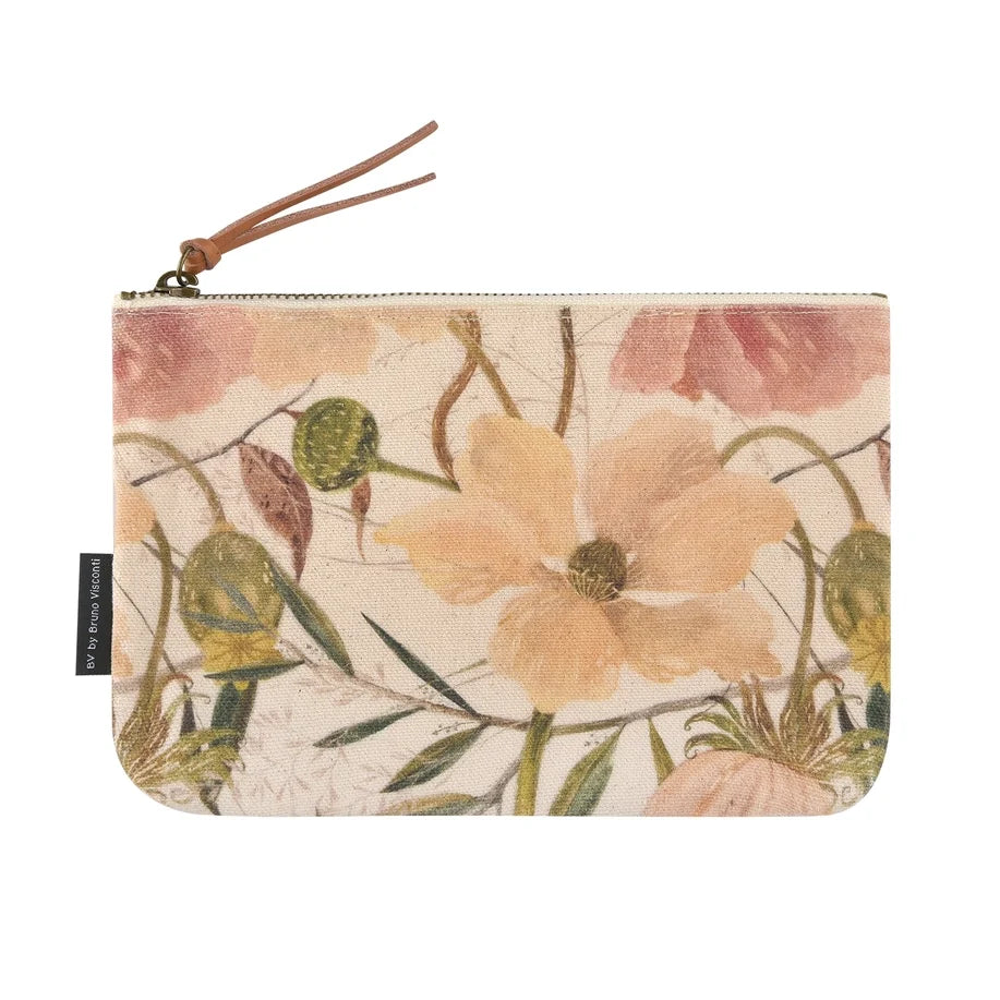 Bruno Visconti canvas pencil pouch, Soft Petals