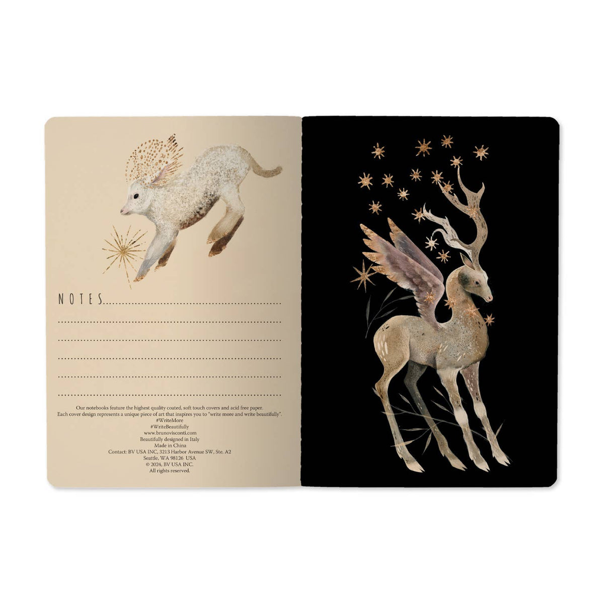 Bruno Visconti Forest Fawn lined notebook, view 3