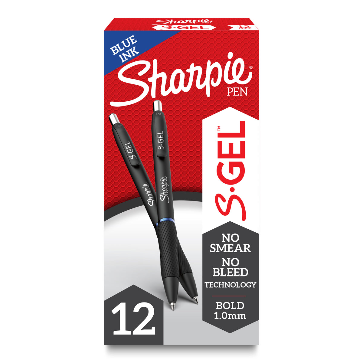 Sharpie S-Gel gel pens box of 12, 1.0 mm bold, blue ink