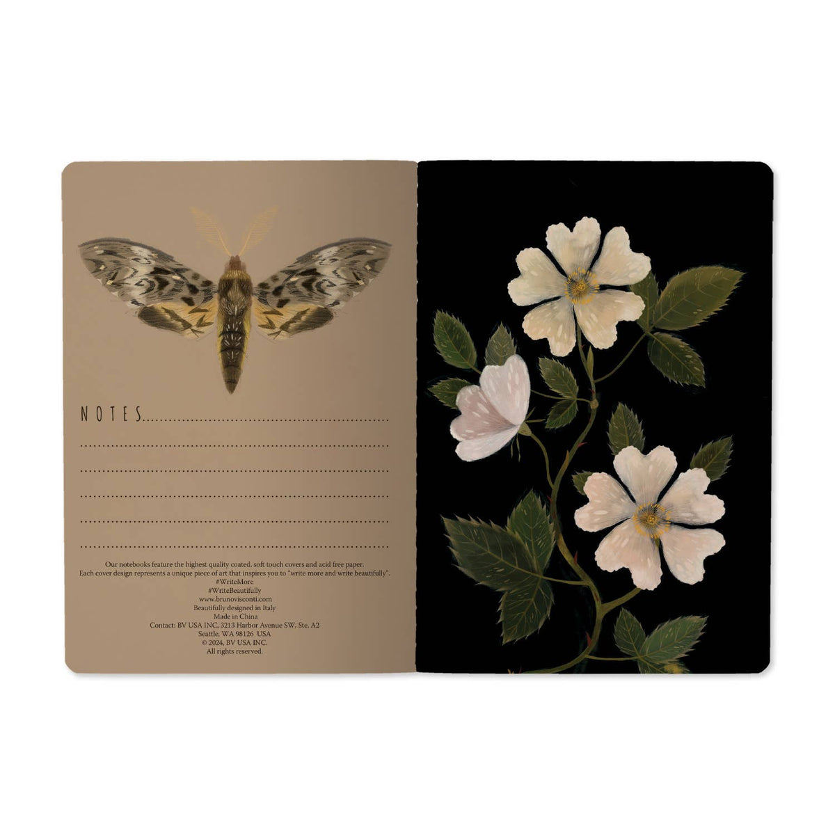 Bruno Visconti Night Garden lined notebook, view 2