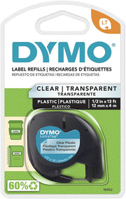 Cartouche de ruban Dymo LetraTag – 12 mm noir sur blanc (91331)