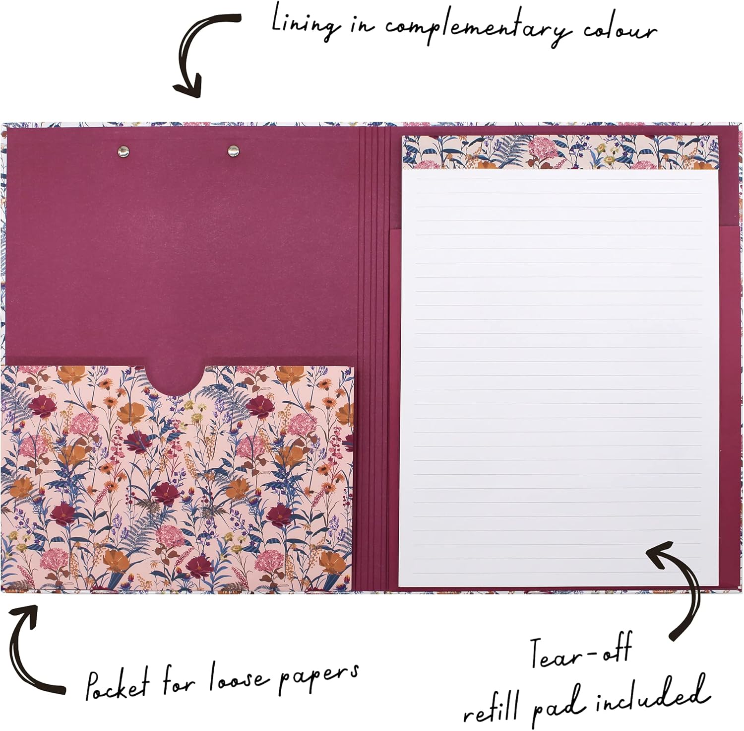 Pukka Pads Bloom A4 Pad Folio with Fastener & Hanging Hook
