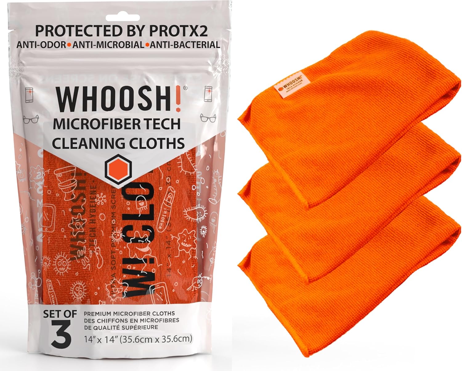 WHOOSH MICROFIBER CLTH 3PK