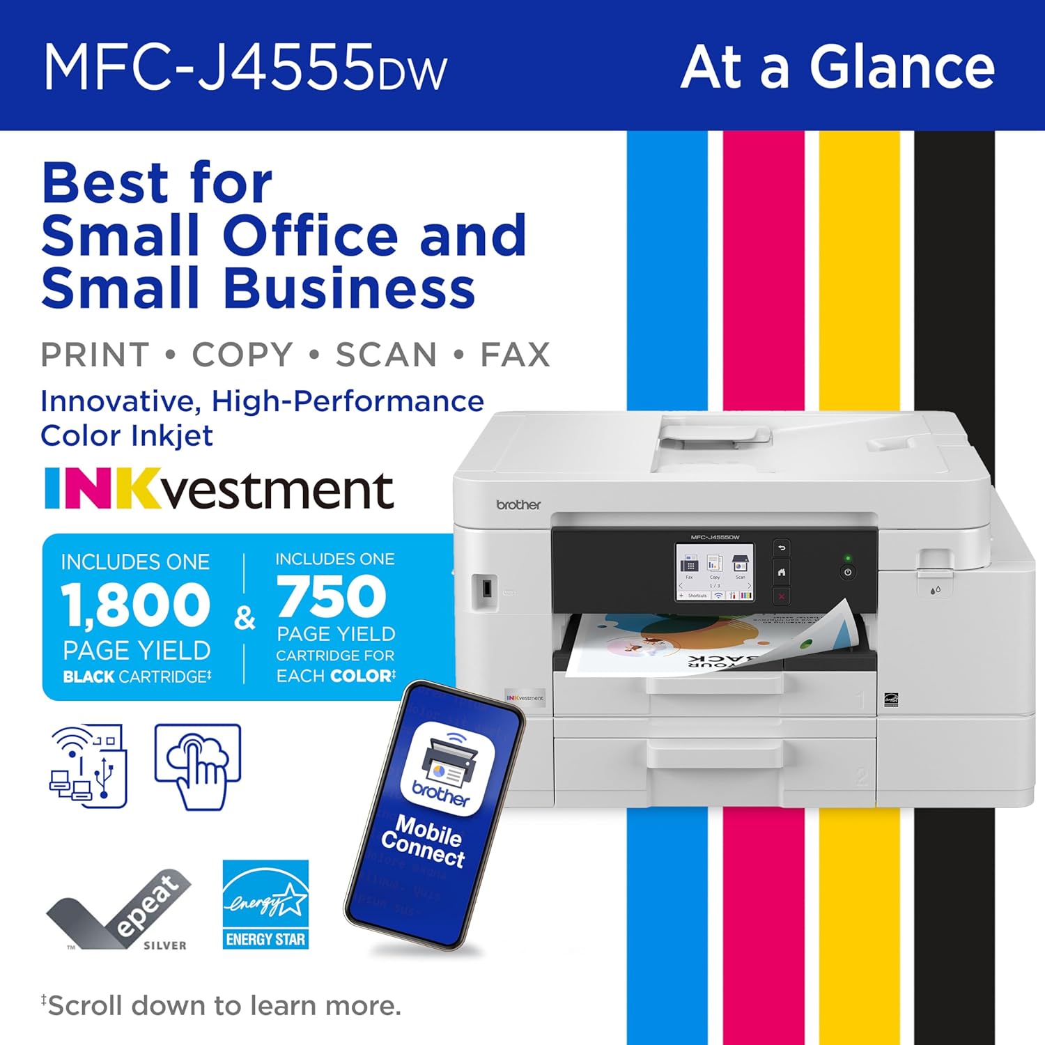 Brother Printer Wireless Colour Inkjet All-in-One Printer