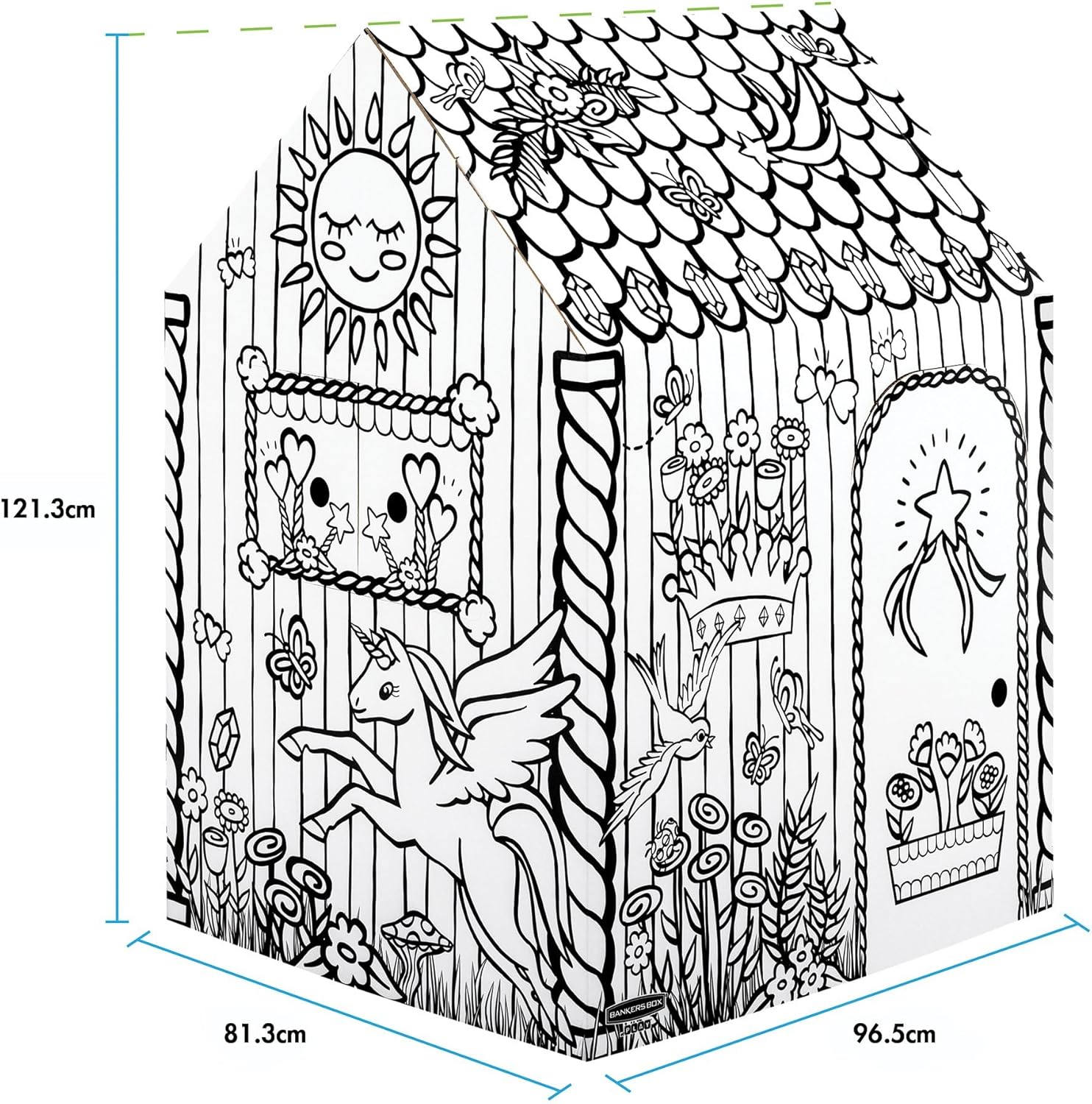 Maisonnette en carton à colorier / Licorne