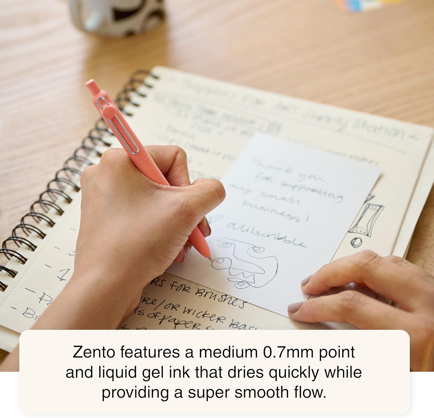Zento Retractable Liquid Gel Pens, 0.7mm, Boho, Assorted Colours