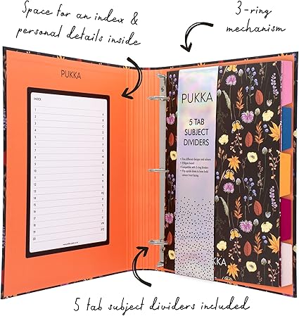 Puka Pads 3-Ring Binder Bloom Black