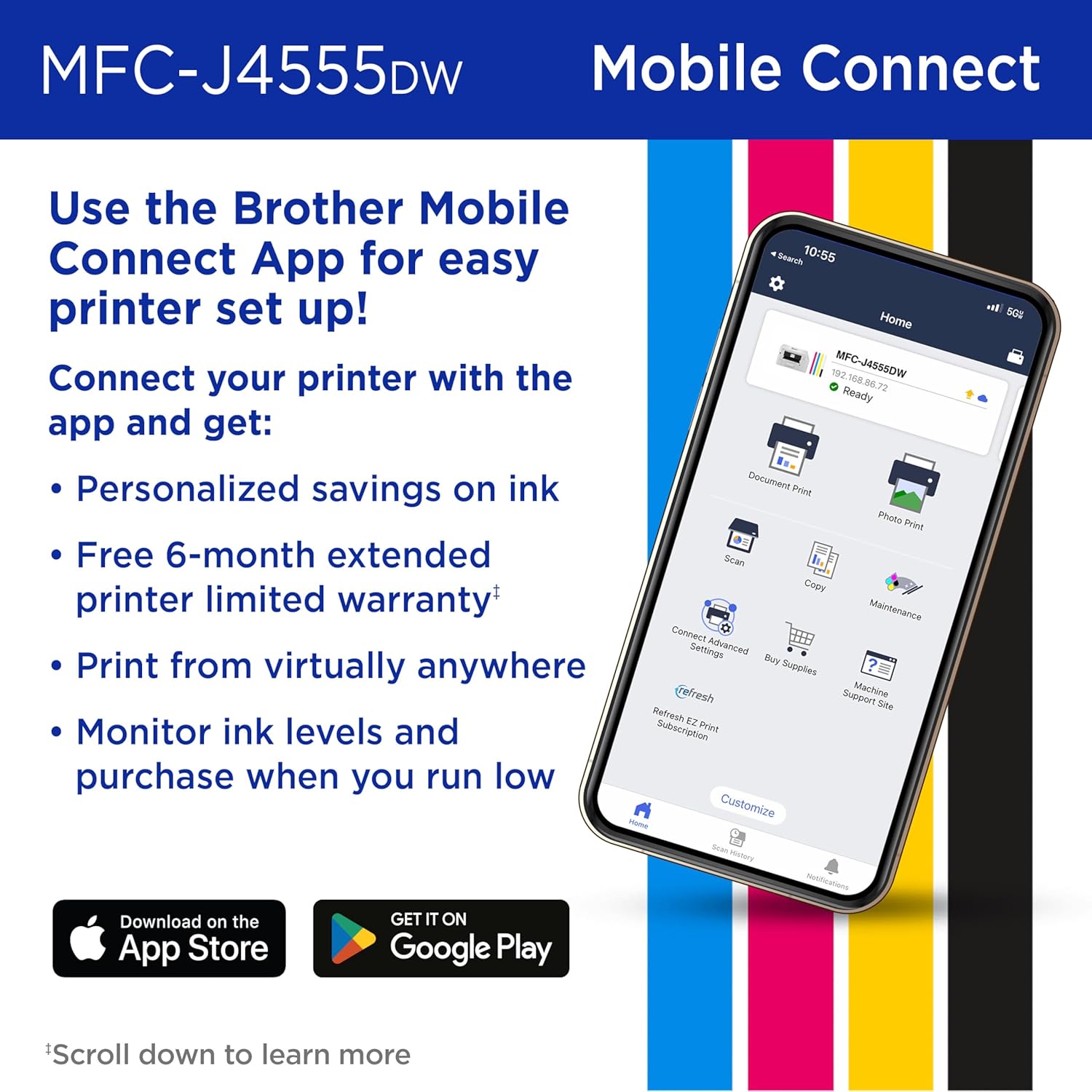Brother Printer Wireless Colour Inkjet All-in-One Printer