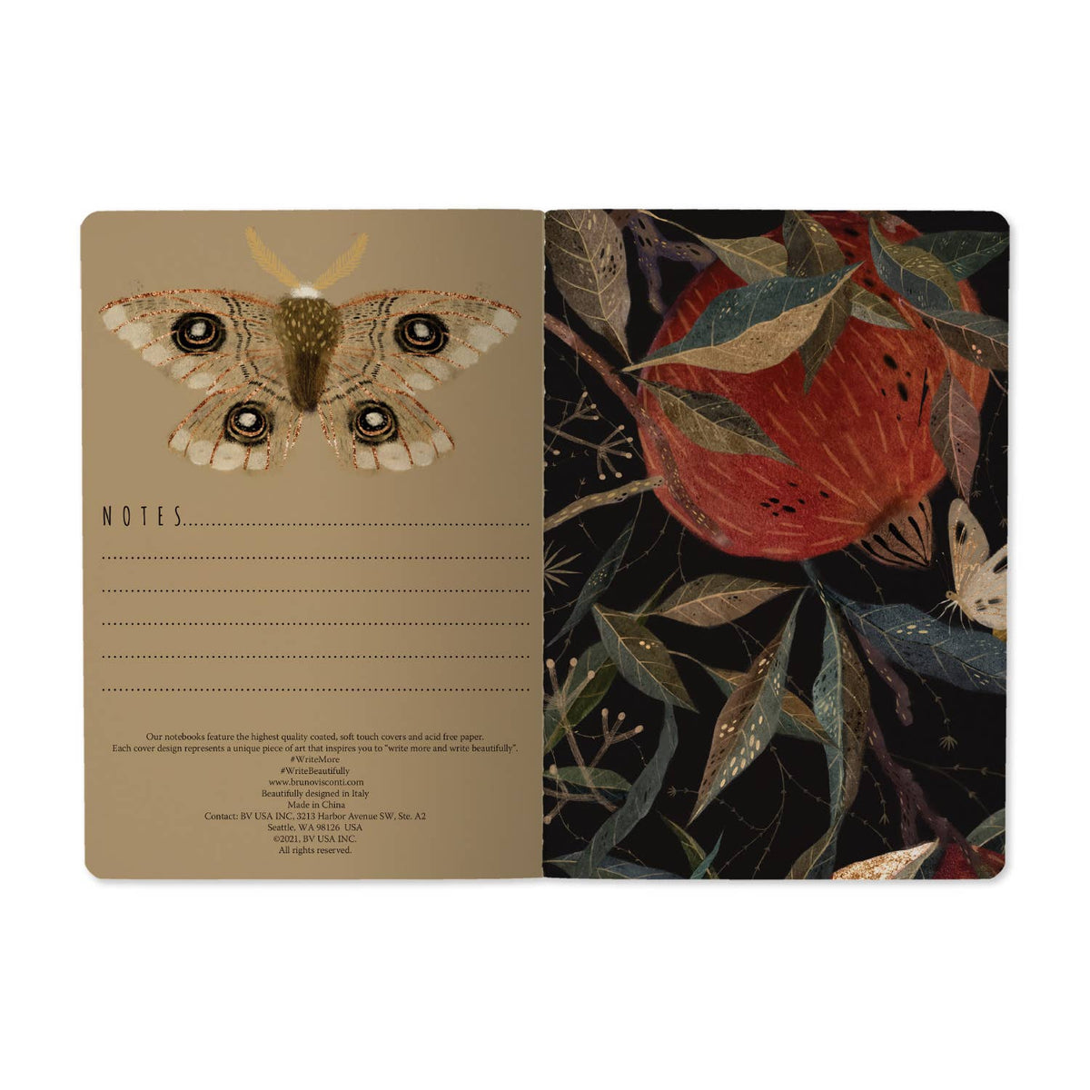 Bruno Visconti Pom on the Vine lined notebook, view 4