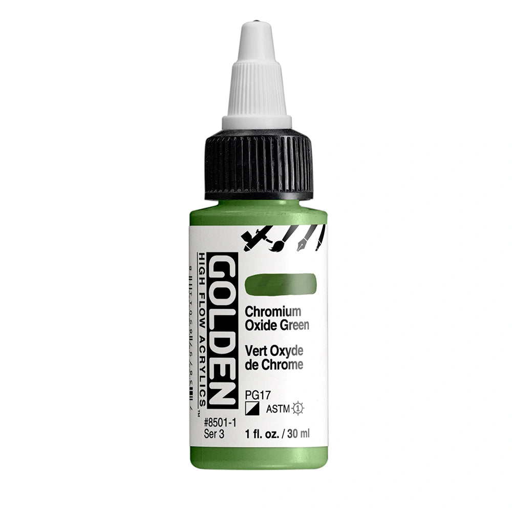 Golden High Flow Acrylic Chromium Oxide Green, 1 oz (30 ml) bottle