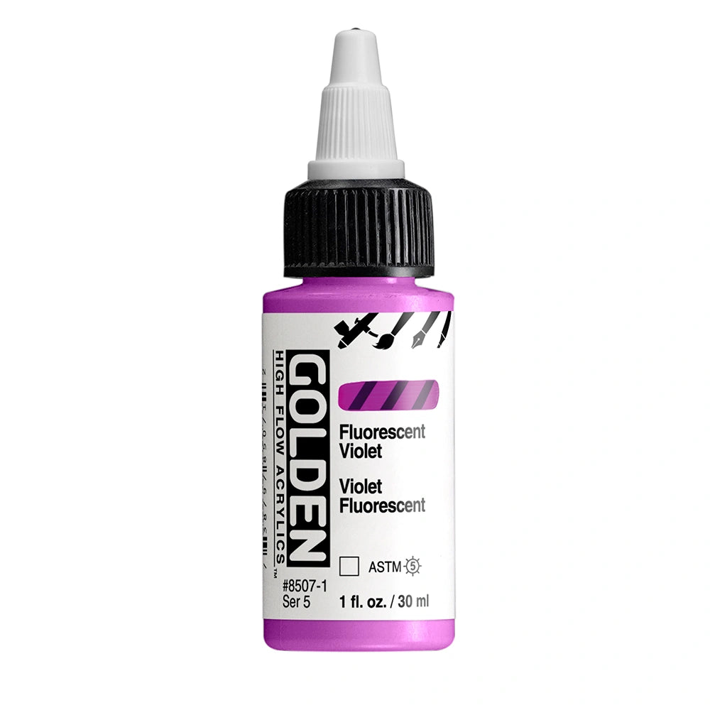 Golden High Flow Acrylic Fluorescent Violet, 1 oz (30 ml) bottle