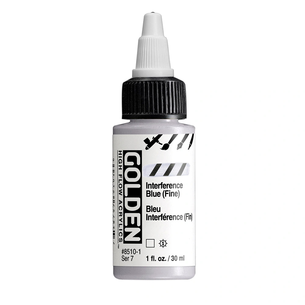 Golden High Flow Acrylic Interference Blue (Fine), 1 oz (30 ml) bottle