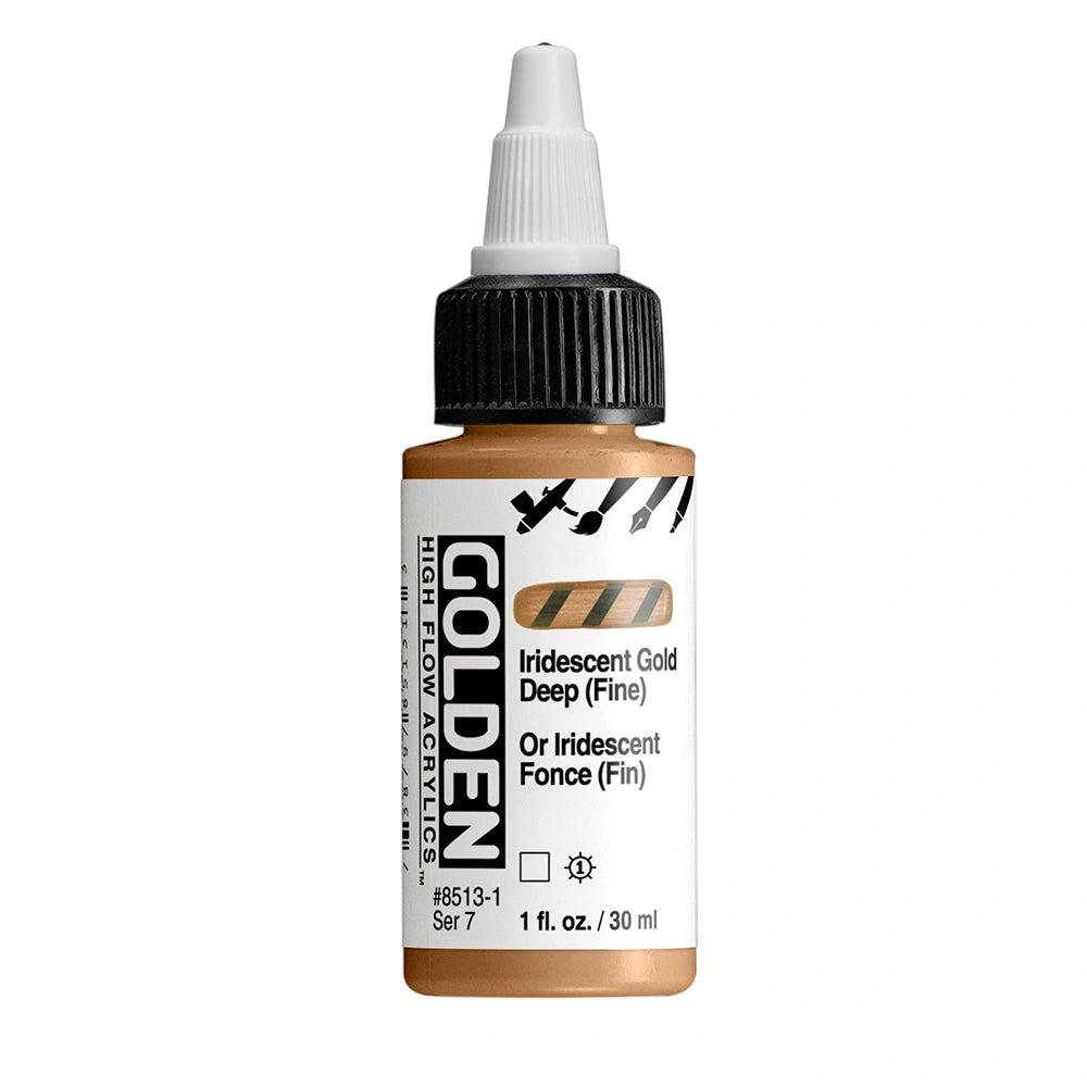 Golden High Flow Acrylic Iridescent Gold Deep (Fine), 1 oz (30 ml) bottle