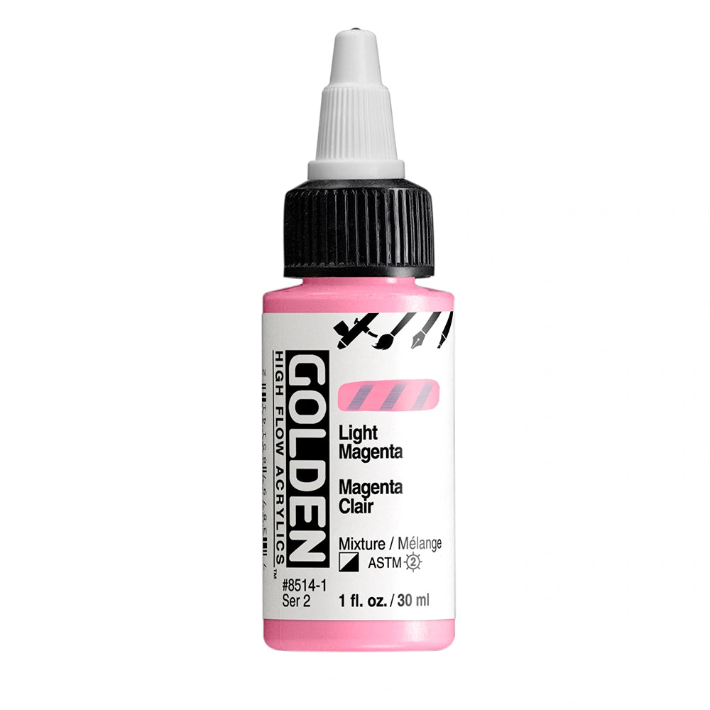 Golden High Flow Acrylic Light Magenta, 1 oz (30 ml) bottle