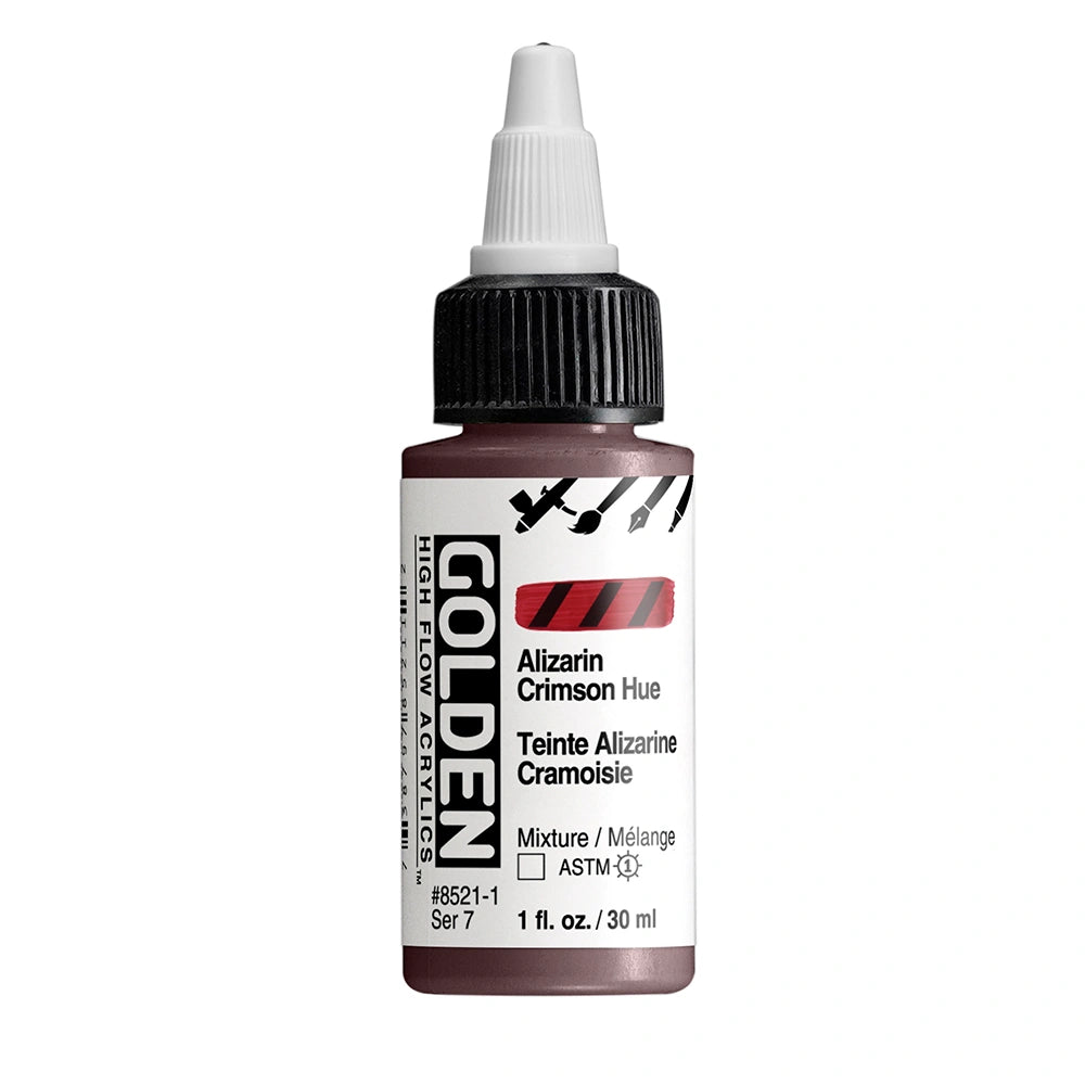 Golden High Flow Acrylic Alizarin Crimson Hue, 1 oz (30 ml) bottle