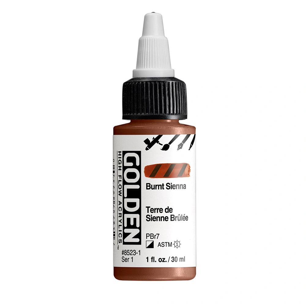 Golden High Flow Acrylic Burnt Sienna, 1 oz (30 ml) bottle