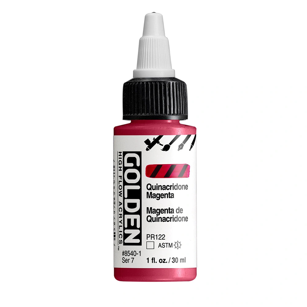 Golden High Flow Acrylic Quinacridone Magenta, 1 oz (30 ml) bottle