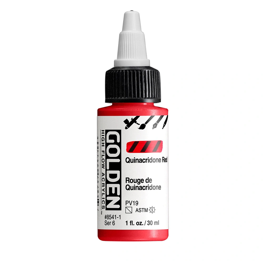 Golden High Flow Acrylic Quinacridone Red, 1 oz (30 ml) bottle