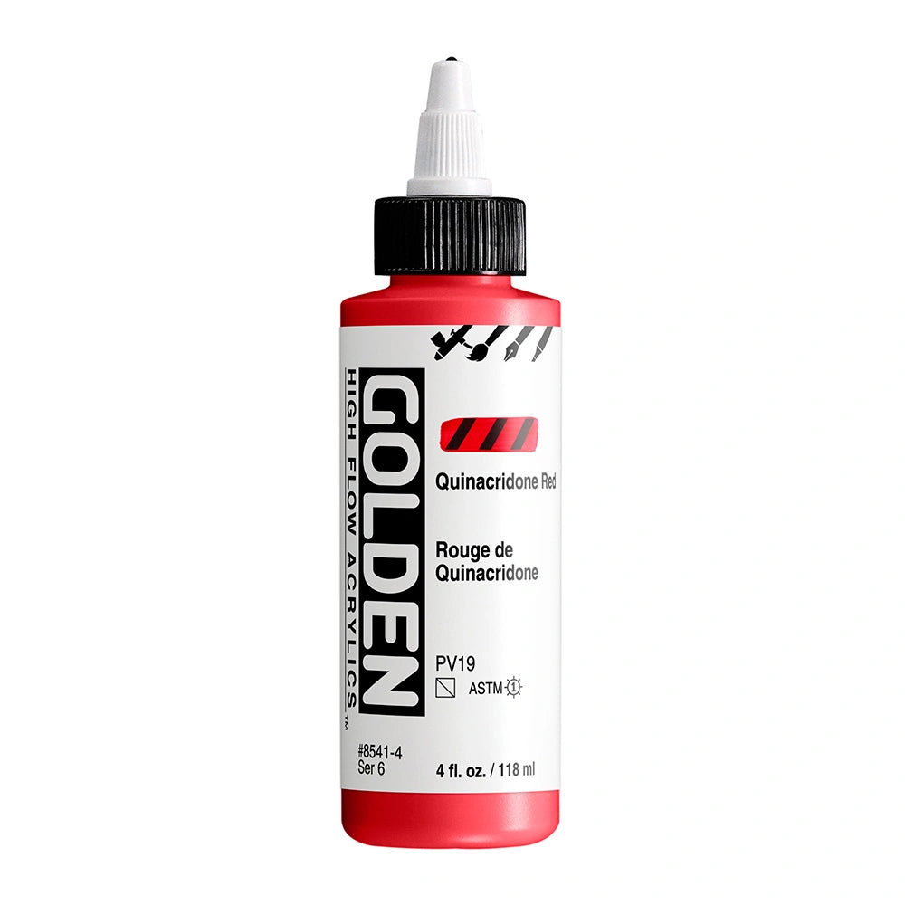 Golden High Flow Acrylic Quinacridone Red, 4 oz (118 ml) bottle
