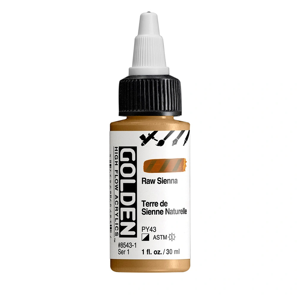 Golden High Flow Acrylic Raw Sienna, 1 oz (30 ml) bottle