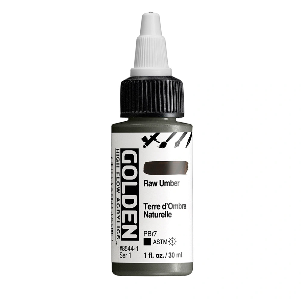 Golden High Flow Acrylic Raw Umber, 1 oz (30 ml) bottle