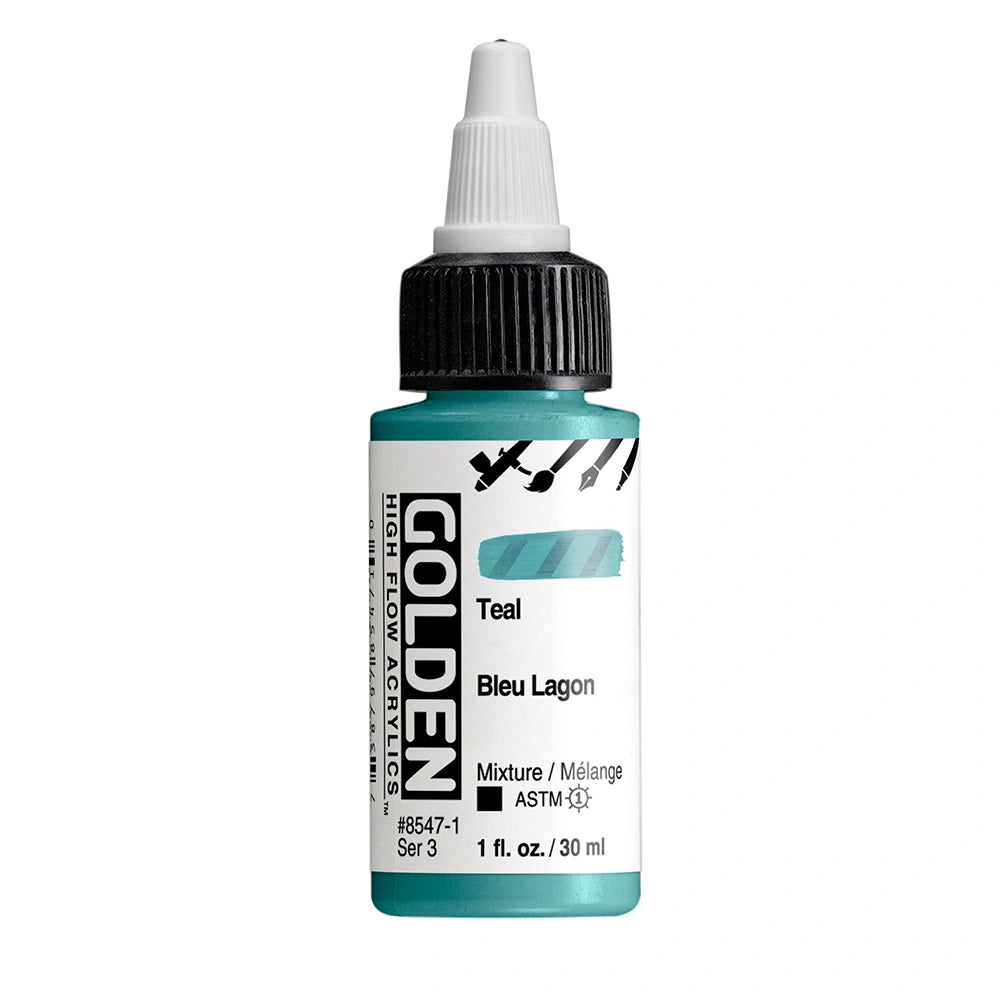 Golden High Flow Acrylic Teal, 1 oz (30 ml) bottle