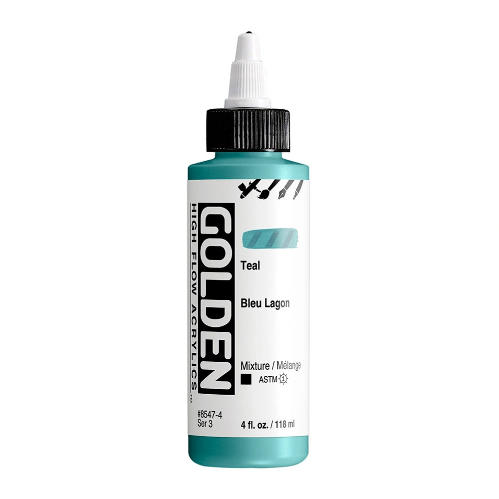 Golden High Flow Acrylic Teal, 4 oz (118 ml) bottle
