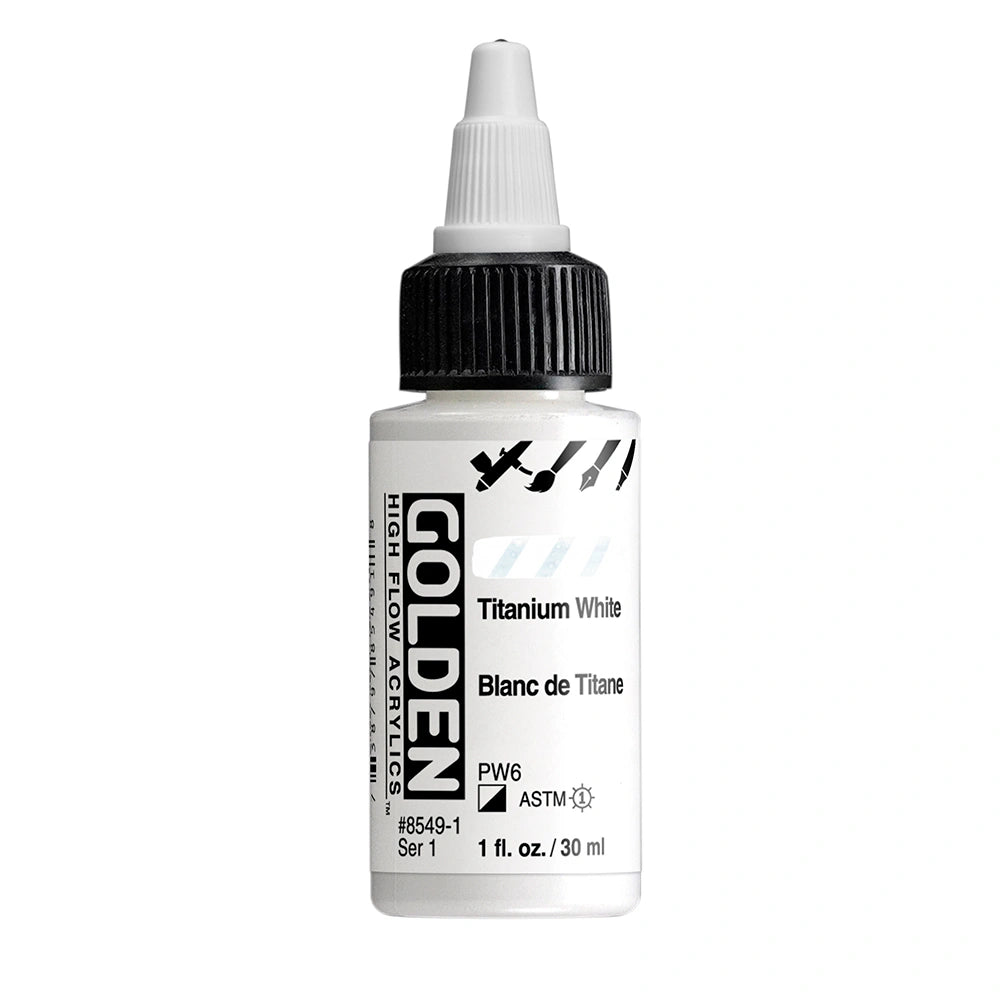 Golden High Flow Acrylic Titanium White, 1 oz (30 ml) bottle