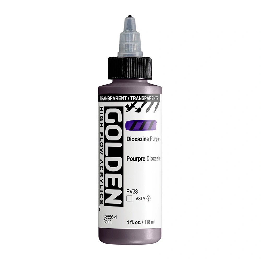 Golden High Flow Acrylic Transparent Dioxazine Purple, 4 oz (118 ml) bottle
