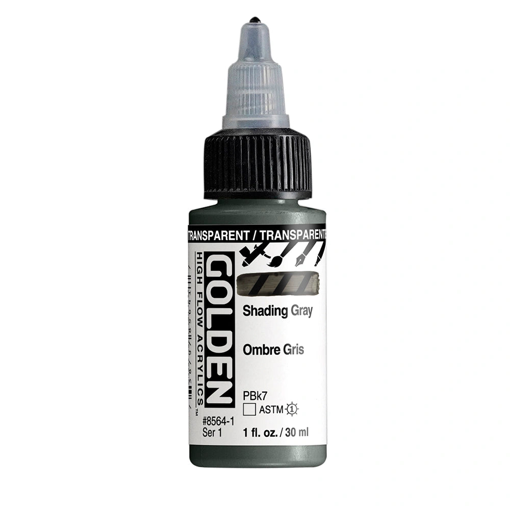 Golden High Flow Acrylic Transparent Shading Gray, 1 oz (30 ml) bottle