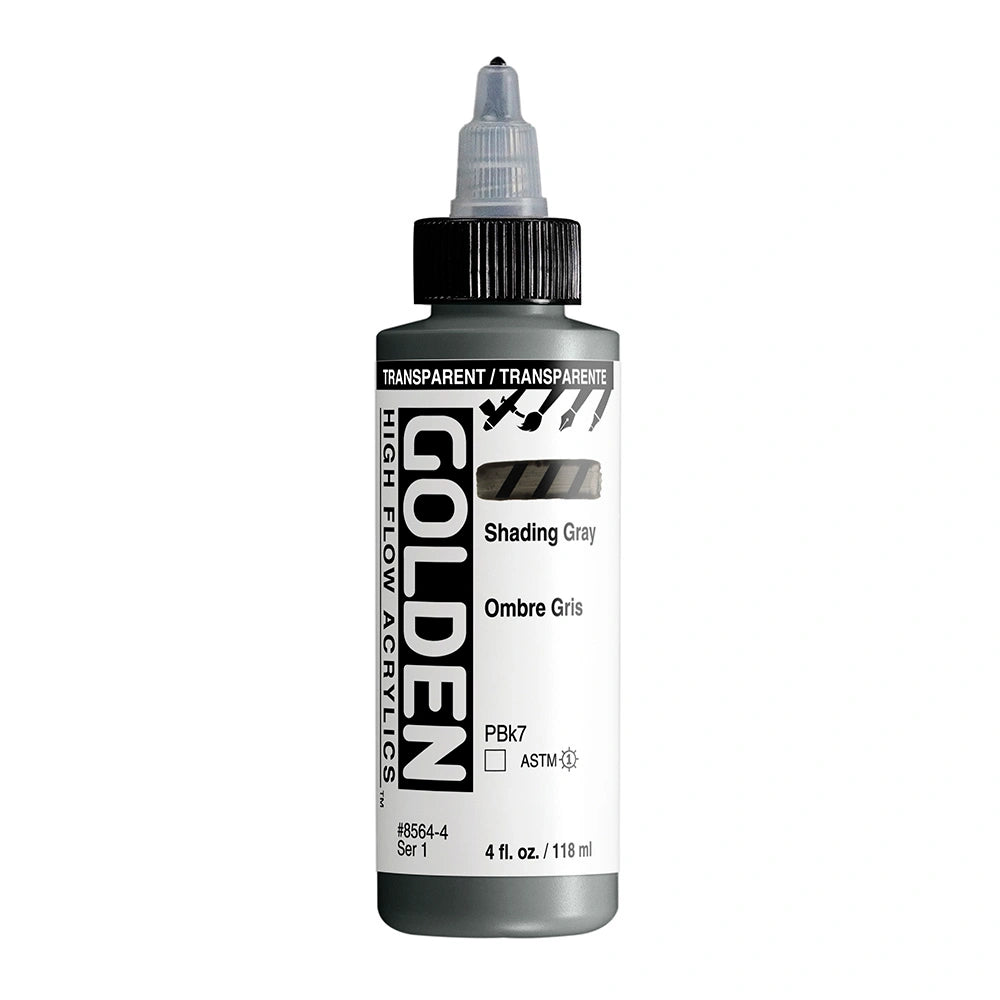 Golden High Flow Acrylic Transparent Shading Gray, 4 oz (118 ml) bottle