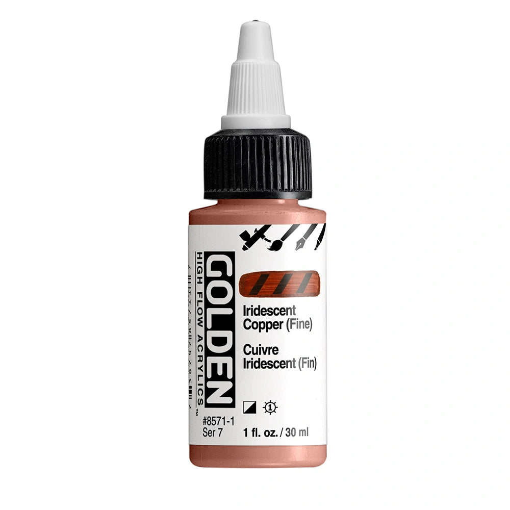Golden High Flow Acrylic Iridescent Copper (Fine), 1 oz (30 ml) bottle