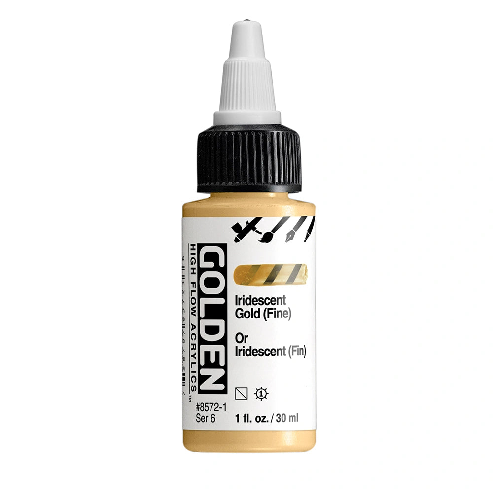 Golden High Flow Acrylic Iridescent Gold (Fine), 1 oz (30 ml) bottle