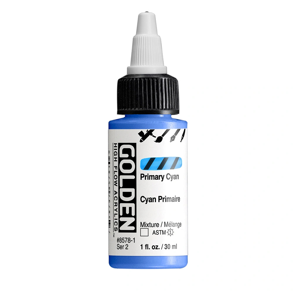 Golden High Flow Acrylic Primary Cyan, 1 oz (30 ml) bottle