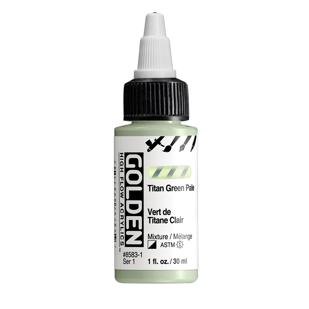 Golden High Flow Acrylic Titan Green Pale, 1 oz (30 ml) bottle