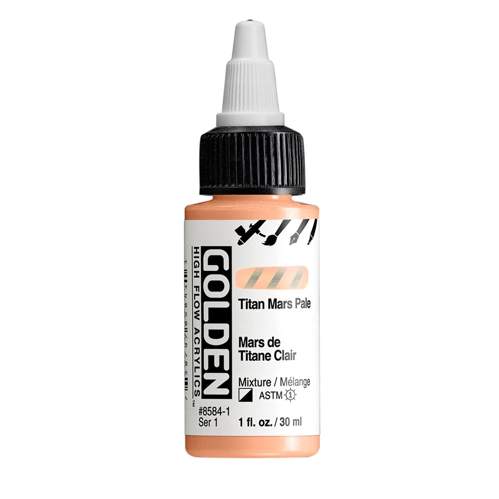 Golden High Flow Acrylic Titan Mars Pale, 1 oz (30 ml) bottle
