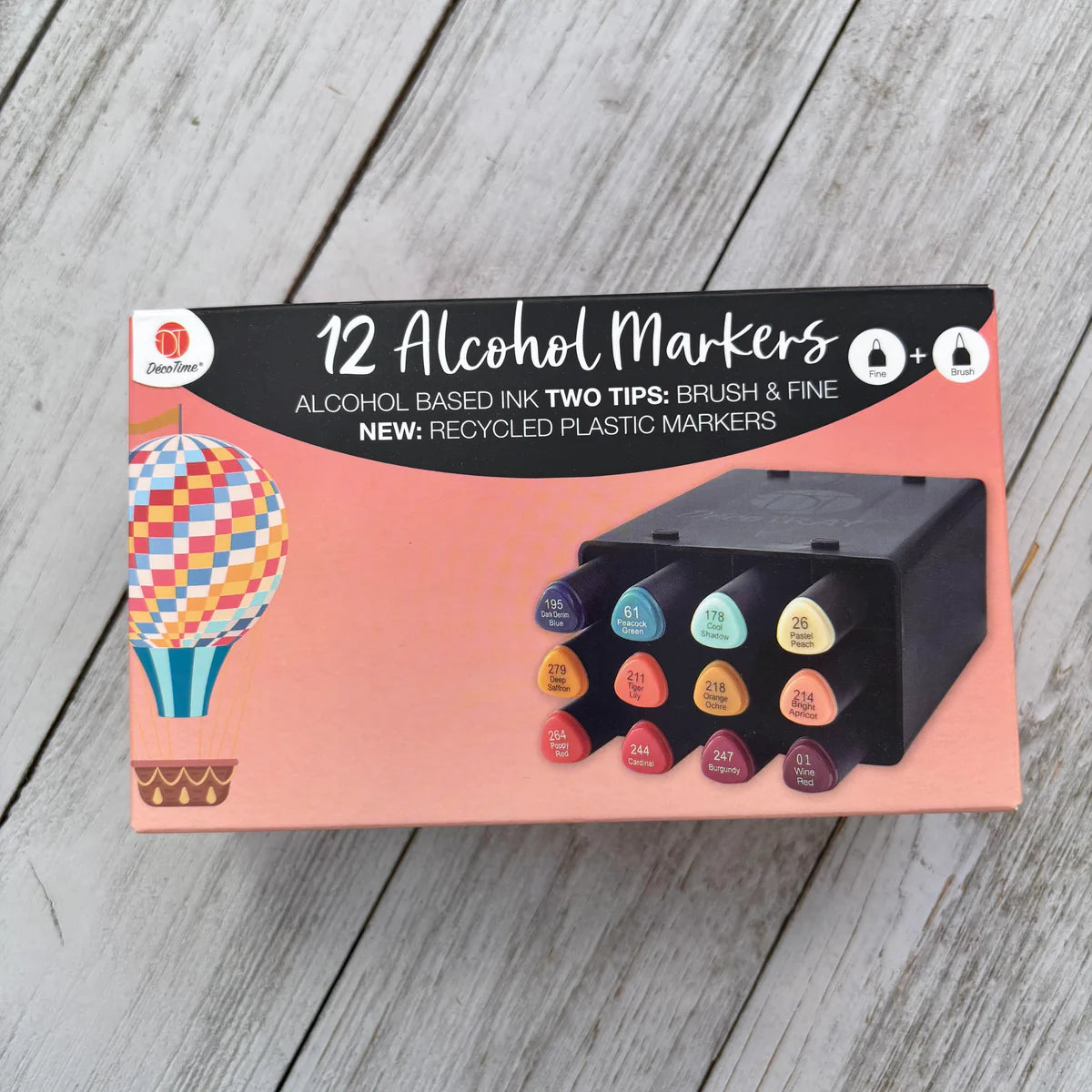 Deco Time Alcohol Marker 12-Colour Sets