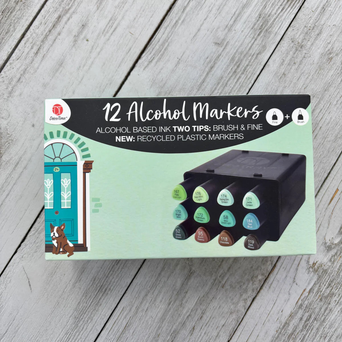 Deco Time Alcohol Marker 12-Colour Sets